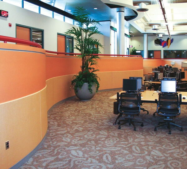 Stretch Fabric System Library Wall