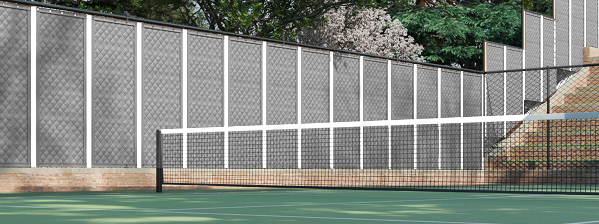 Pickleball Acoustic Composite Noise Barrier Panels in Gray