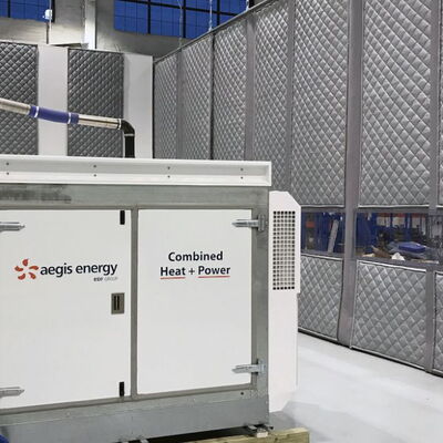 Composite Acoustical Curtain Panel Wall for Heat and Power Generator