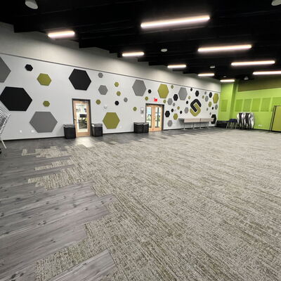 Acoustic Wall Panels and Baffles in Corporate Town Hall