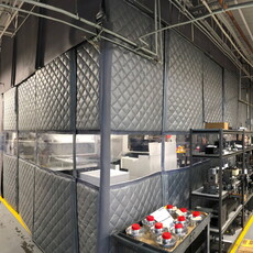 Two Sided Acoustic Curtain Enclosure at Aerospace Company