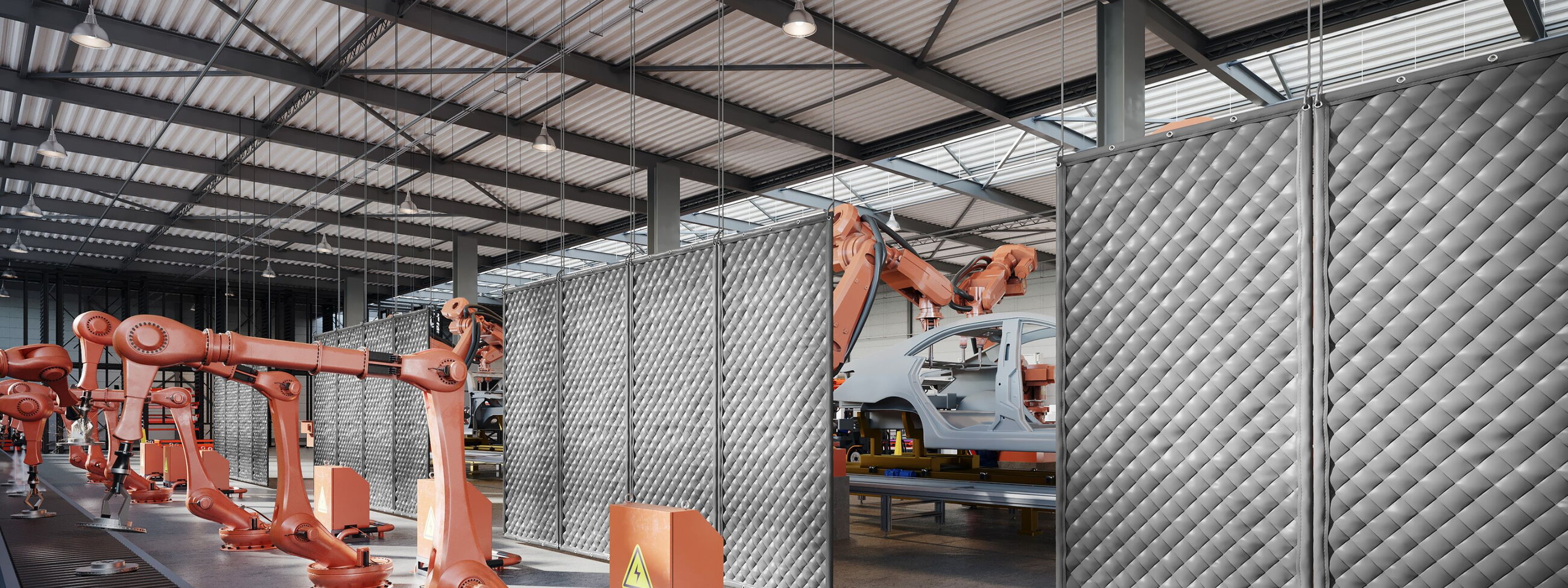 Composite Acoustic Curtain Panel Wall in Factory
