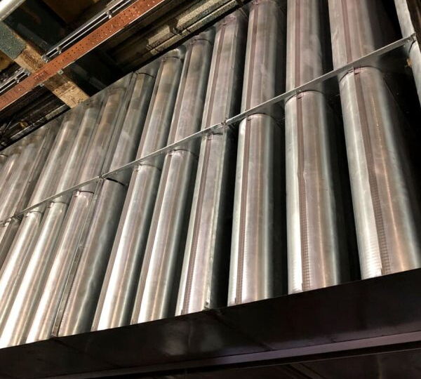 Interior of HVAC Silencer Baffles