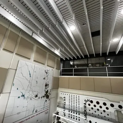 Fabric Panels and Foam Baffles in Water Treatment Lobby