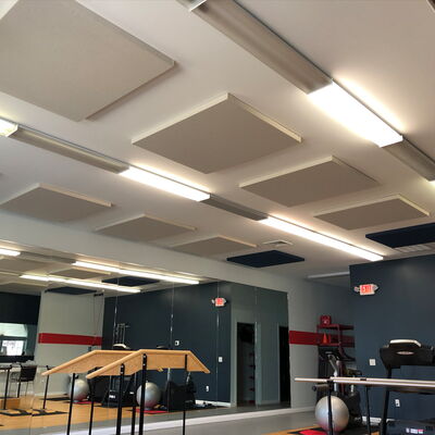 Fabric Ceiling Panels in Physical Therapy Gym