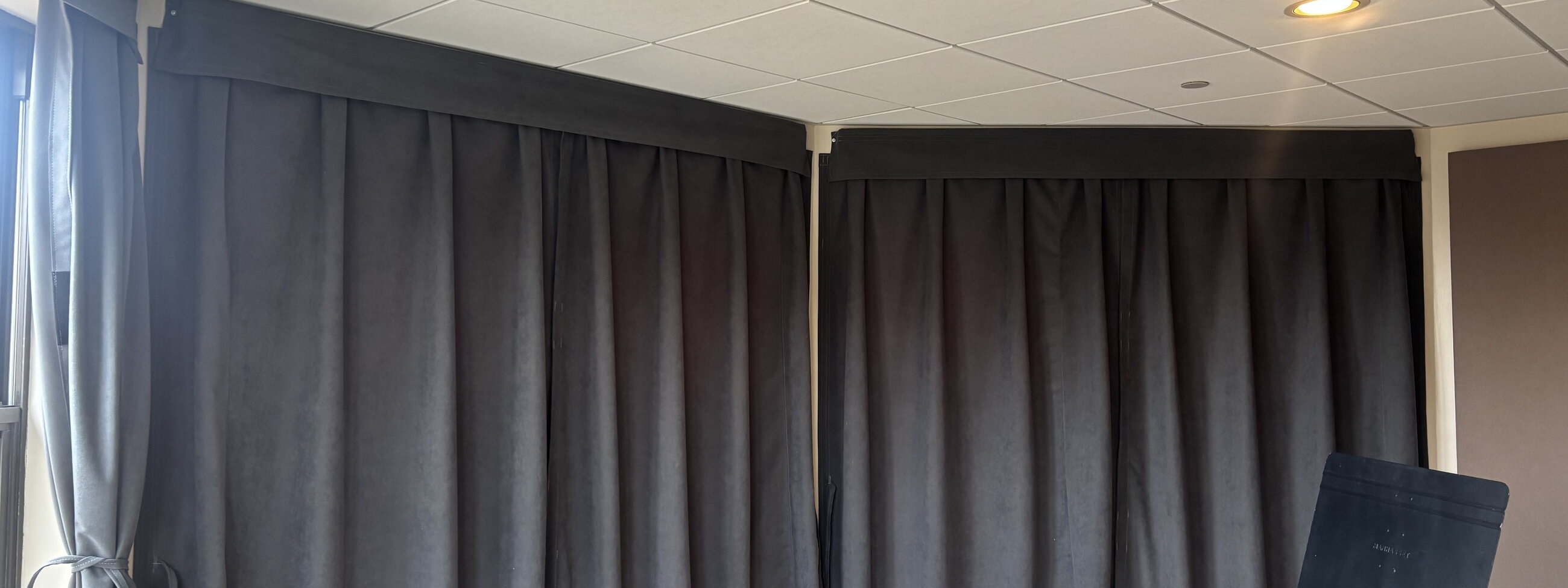 Acoustical Curtains over Windows
